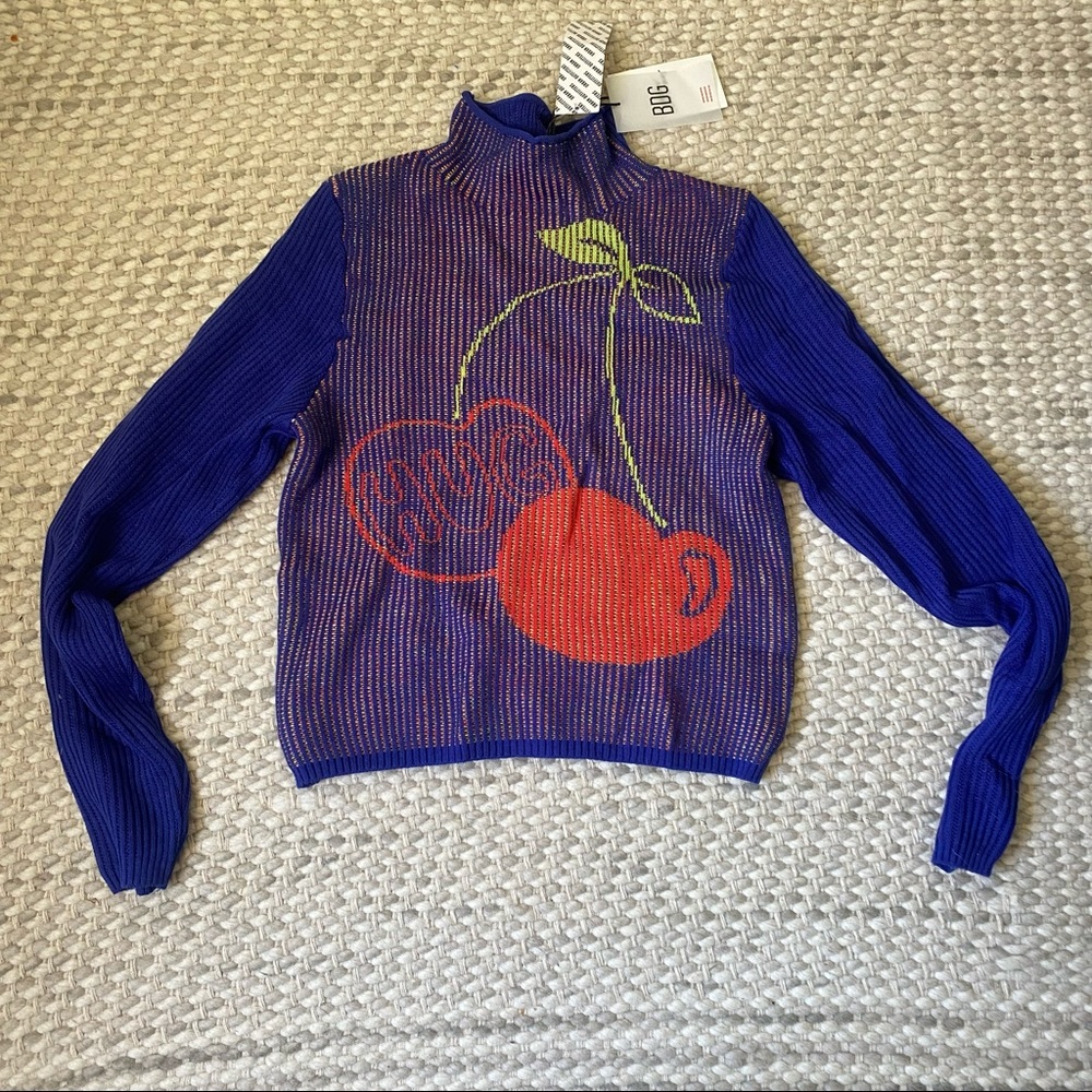 BDG Urban Outfitters cropped mock neck jacquard sweater
